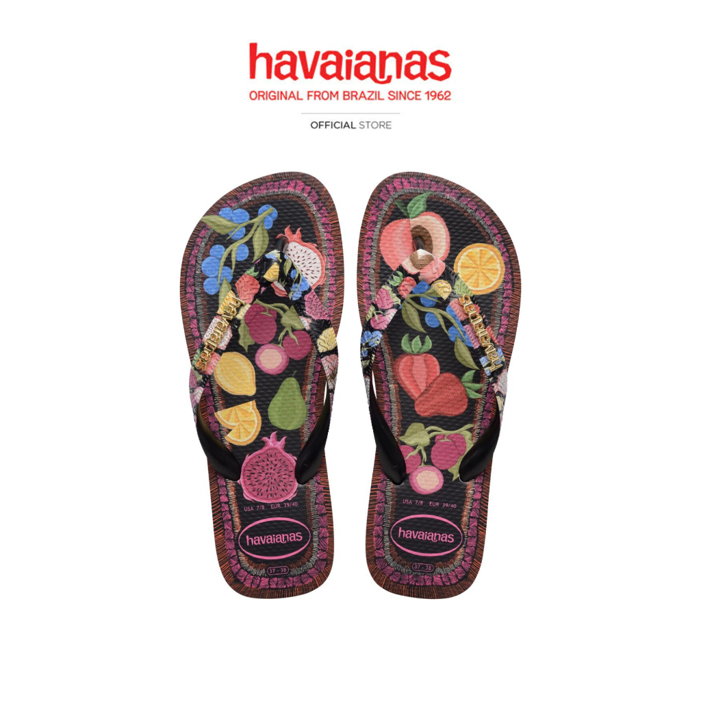 HAVAIANAS รองเท้าแตะ Top Tropicalia Vibes II-Black 41501700090NF_H5BKXX