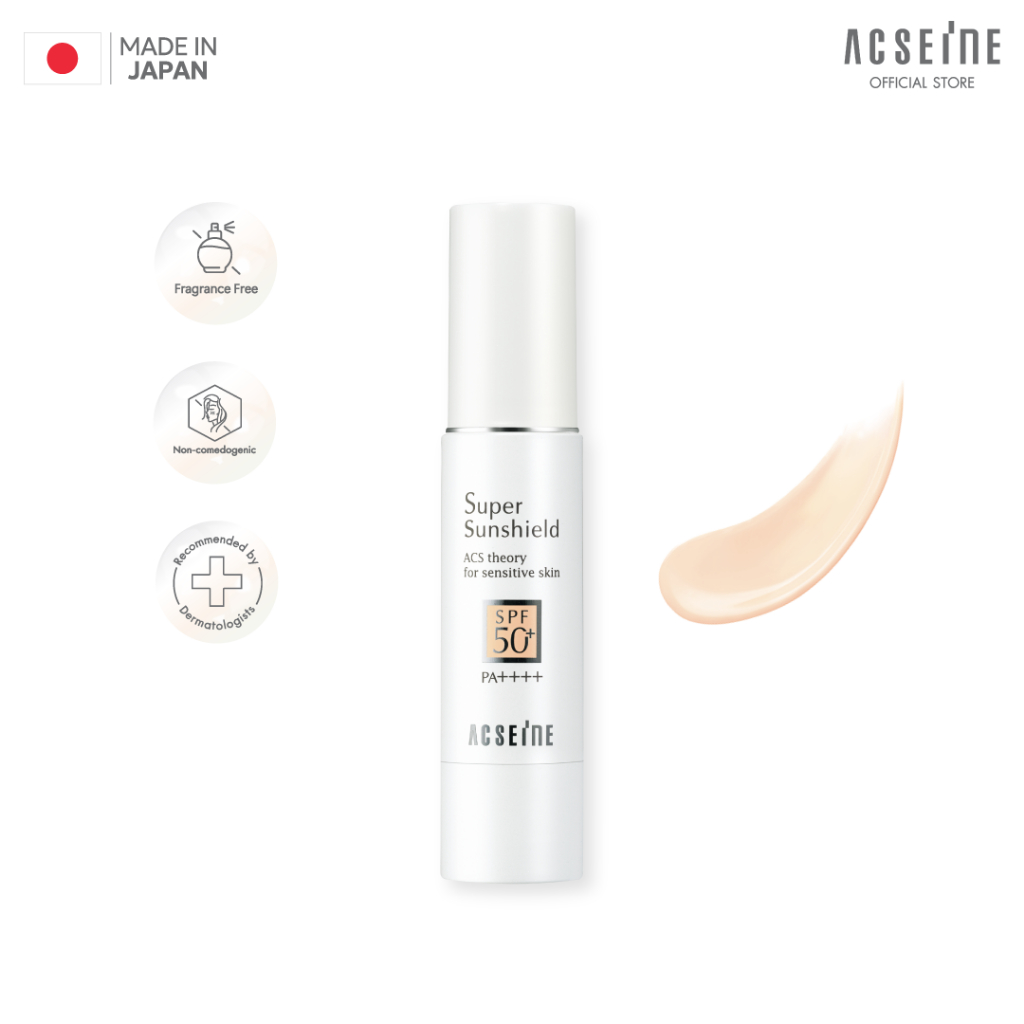 ACSEINE Super Sunshield EX (SPF50 / PA++++) กันแดดเมคอัพเบส โทนอัพ กระจ่างใส Natural Look