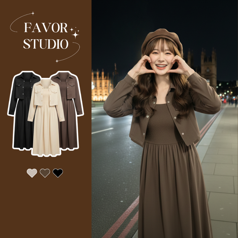 เดรสแขนยาวพร้อมส่ง (S-5XL)📌ฤดูหนาว สีสุภาพ มีให้เลือกหลากหลาย ใส่ได้ทุกโอกาส เดรสสาวอวบ พลัสไซซ์ 🤩🎈