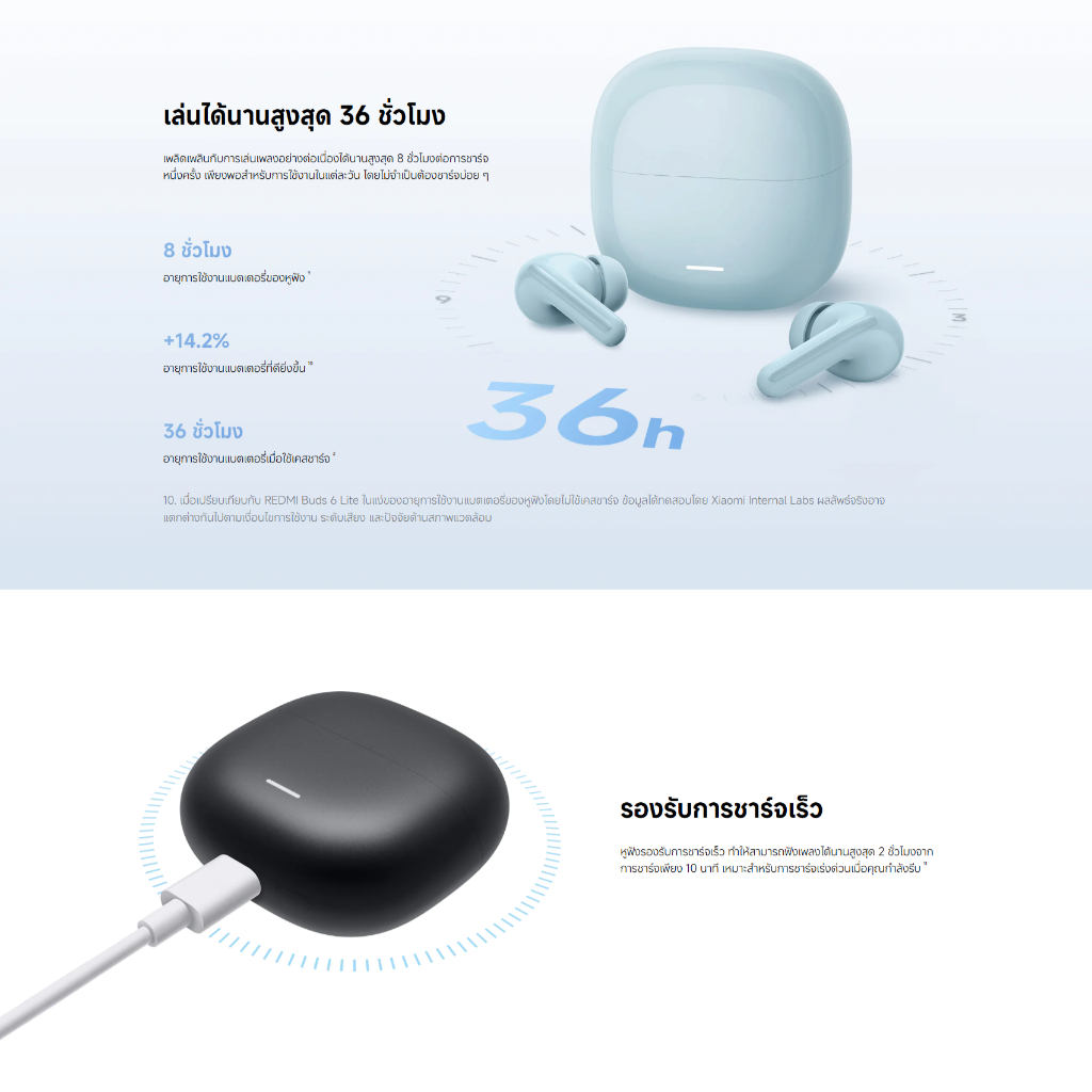 🆕Xiaomi Redmi Buds 8 Lite หูฟังบลูทูธ | แบตอึดยาวนาน | รับประกันศูนย์ไทย | Bluetooth Earphone - รูปที่ 6