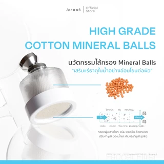 Cotton + Mineral Balls ไส้กรองฝ้ายเกรดพิเศษผสานนวัตกรรมหินแร่ธรรมชาติ(ใช้สำหรับ Face Wash Faucet Filter) .broot