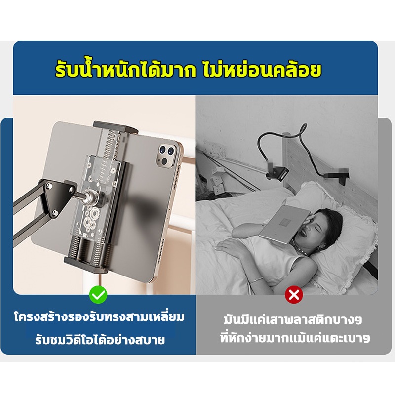 🔥มาพร้อมตัวควบคุมบลูทูธ🔥360° ขาตั้งโทรศัพท์แท็บเล็ตโลหะแบบปรับได้ Lazy Holder Bracket มั่นคงดั่งขุนเขา ขาตั้งไอแพด - รูปที่ 2