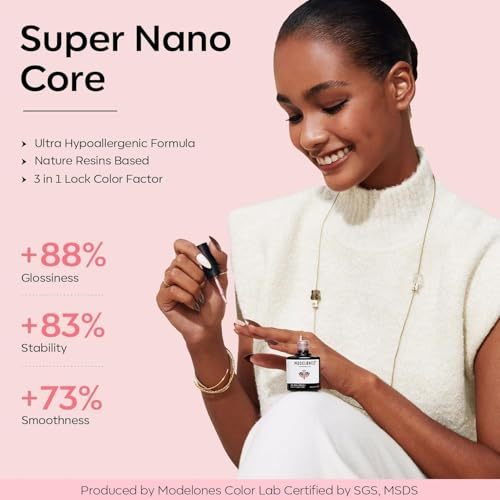 Modelones น้ำยาทาเล็บเจล 2 ชิ้น 15 มล. ชุดทำเล็บแบบฝรั่งเศส สีขาวนู้ดใส เจลทาเล็บสีชมพูเจล เล็บศิลปะ - รูปที่ 6