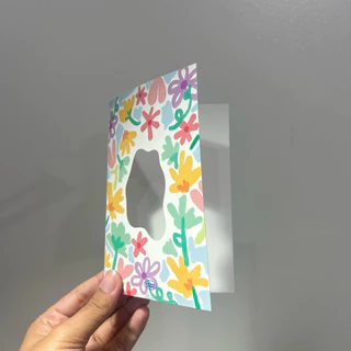 BMCK - การ์ดความรัก เจาะรู แปะรูปได้ (มีซอง) Die-cut card