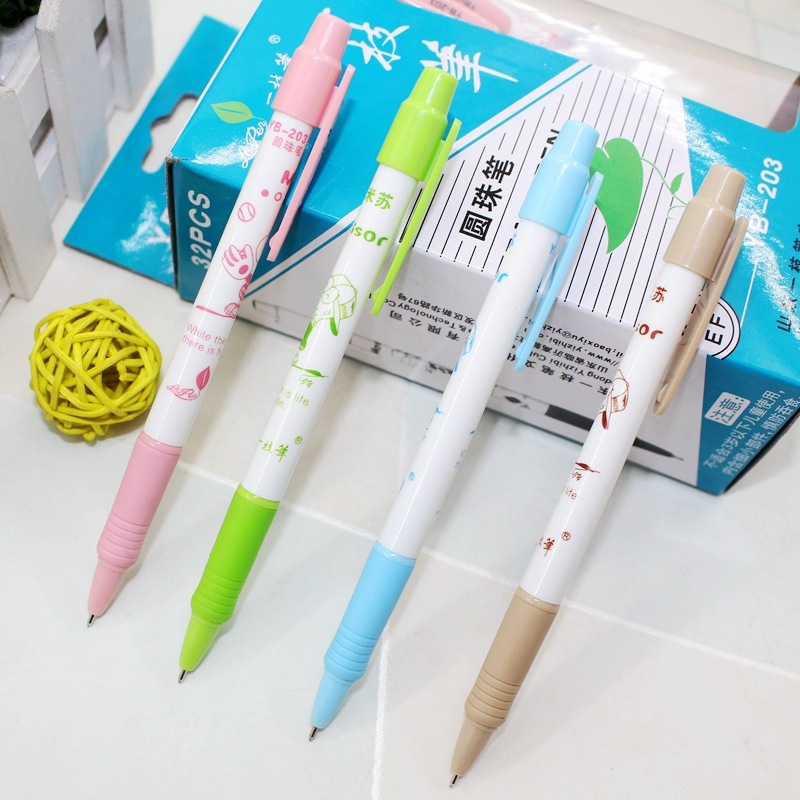 ปากกาลูกลื่นแบบกด Ball Pen( หมึกสีน้ำเงิน)✔️พร้อมส่ง(🎲สุ่มลายสุ่มสี)ปากกาลูกลื่น ปากกาแบบกด