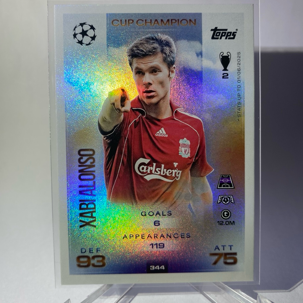 การ์ดนักฟุตบอล XABI ALONSO, LIVERPOOL, CUP CHAMPION, TOPPS MATCH ATTAX