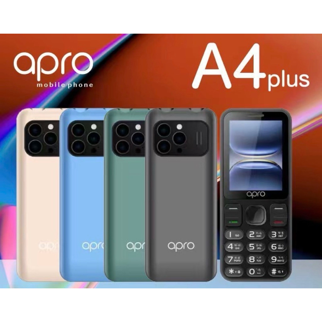 โทรศัพท์ มือถือปุ่มกด 3G Apro A4+ ราคาถูก แบตอึด เสียงดัง จอสี ปุ่มกดใหญ่ เมนูภาษาไทย ประกันศูนย์ไทย 1ปี แบต2,000mAh