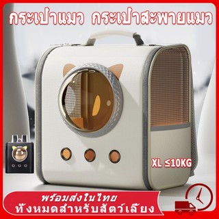 🏆 กระเป๋า แมว สุนัข กระเป๋าแมว เป้สัตว์เลี้ยง ใบใหญ่มาก พับเก็บได้ ระบายอากาศได้ หน้าต่างกันสาด กระเป๋าสีขอบด้านข้าง
