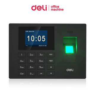 Deli เครื่องสแกนเข้างาน สแกนใบหน้า ลายนิ้วมือ ดึงข้อมูลผ่านUSB รายงานผลผ่านExcel Attendance Machine