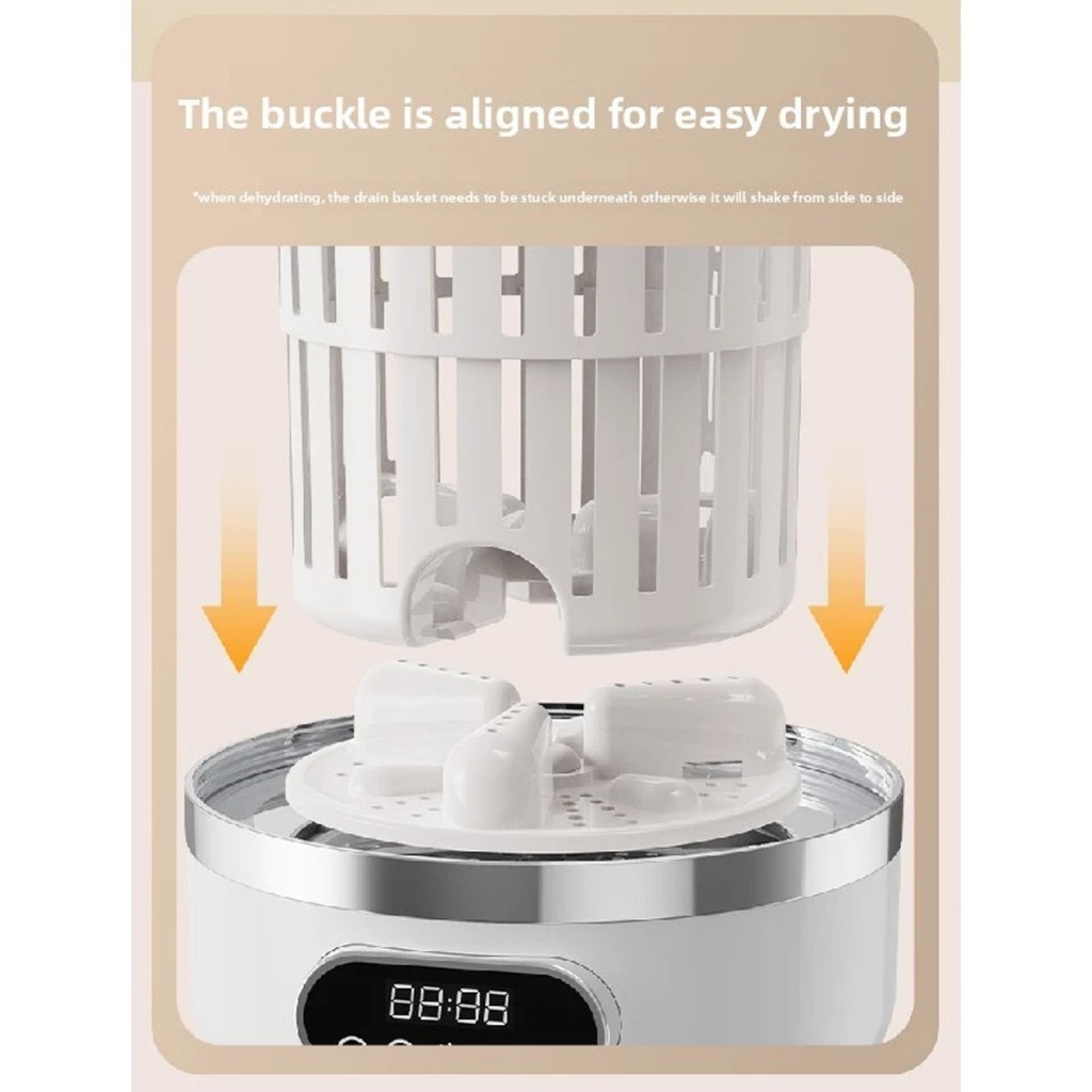 Meidi  ​เครื่องซักผ้ามินิ 3L การฆ่าเชื้อด้วยแสงสีฟ้า ซักและปั่นแห้งได้ พกง่าย เครื่องซักผ้าเล็ก เครื่องซักชุดชั้นใน - รูปที่ 5