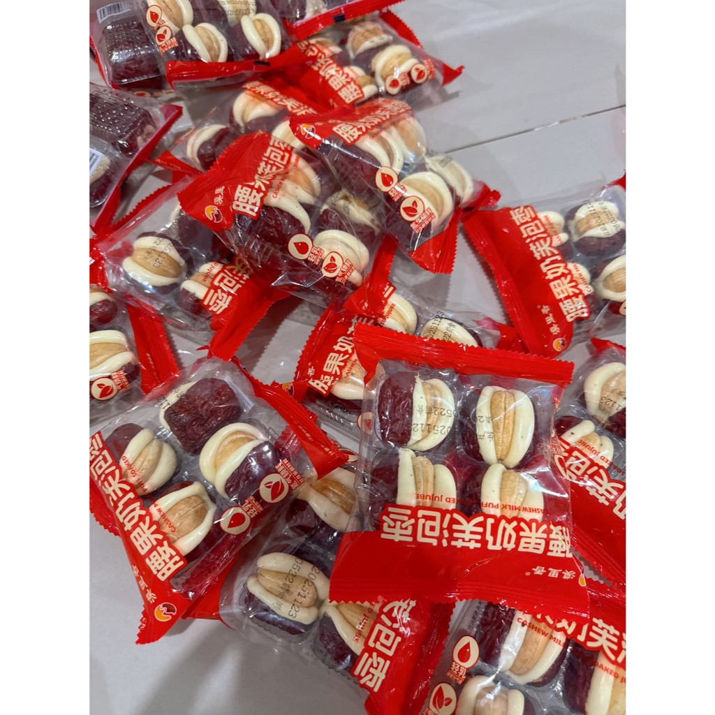 [4 เม็ด/ห่อ แบบแพ็ค สะอาด] พุทราสอดไส้ชีสนม พุทราชีส เม็ดมะม่วงหิมพานต์ ของดี อร่อย หอม มัน จากจีน นุ่ม แม่ค้าทานเอง 65g รูปที่ 7