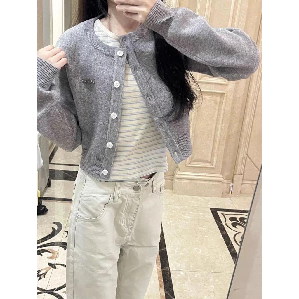 GAKKI เสื้อคาร์ดิแกนผู้หญิง เสื้อสเวตเตอร์คอวีถักแขนยาวผู้หญิง พร้อมส่ง รุ่น 3371# - รูปที่ 5