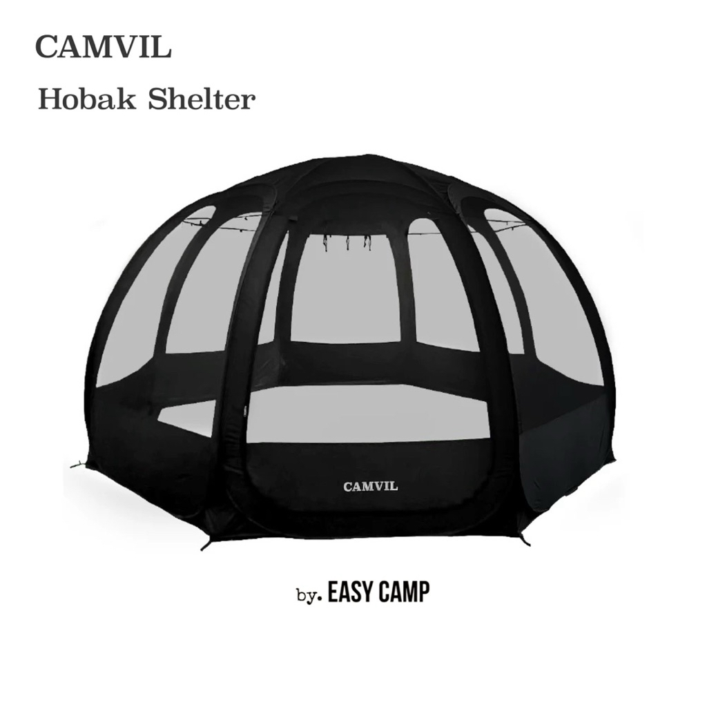 📌พร้อมส่ง🌈CAMVIL เต็นท์โดมเชลล์เตอร์สีดำ  รุ่น Hobak Shelter พับได้ ขนาดสูง 210x396 เส้นผ่าศูนย์กลาง ไซด์ใหญ่