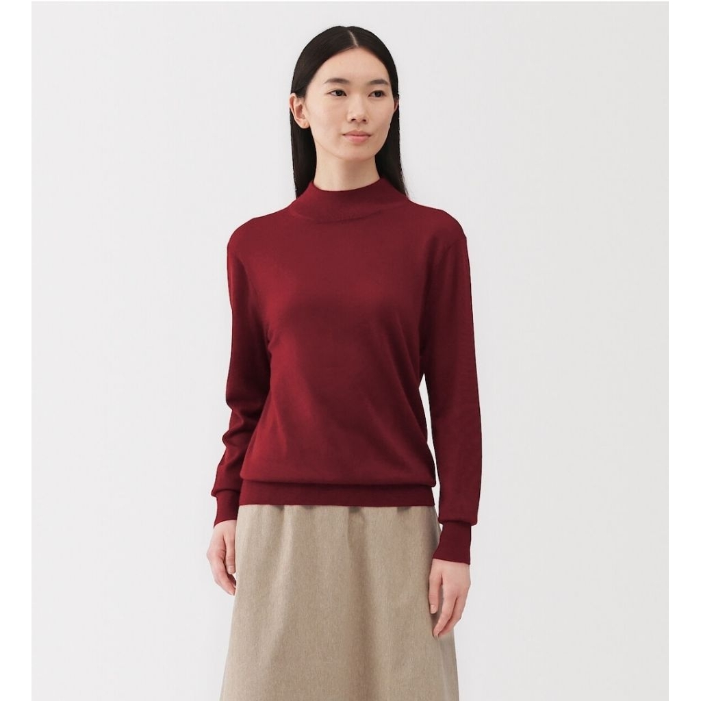 J22 เสื้อสเวตเตอร์ผ้าวูลคอสูง muji