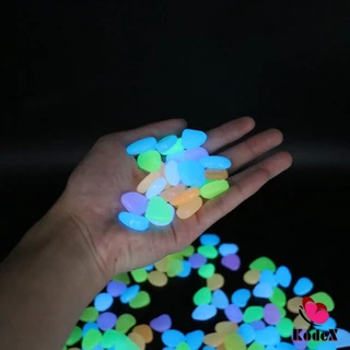 100 ชิ้น ก้อนหินและกรวดเรืองแสงในความมืด สีสันสดใสใหม่ สวนสัตว์น้ำและสวน สำหรับตู้ปลา