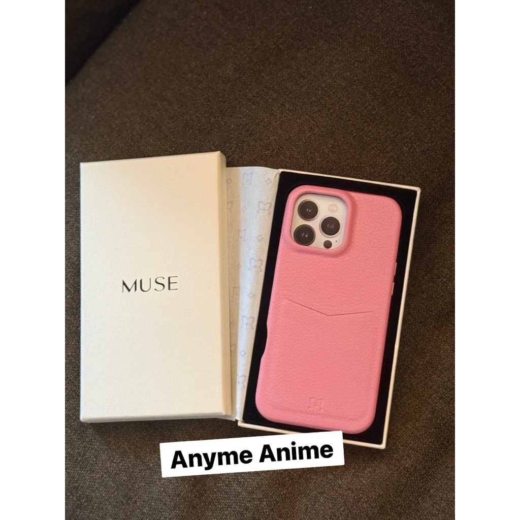 ส่งต่อ (16PM)MUSE Pebbled Card Holder Phone Caseสี Barbie Pink🩷