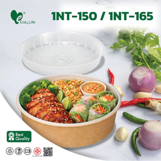 Easylife ถาดแบ่งอาหารพลาสติก สำหรับชามกระดาษ 2 ชั้น PP Foodgrade 50 ใบ