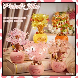 ตัวต่อ ต้นซากุระ ต้นส้ม ต้นโชคลาภ แถมไฟด้วย ของขวัญปีใหม่