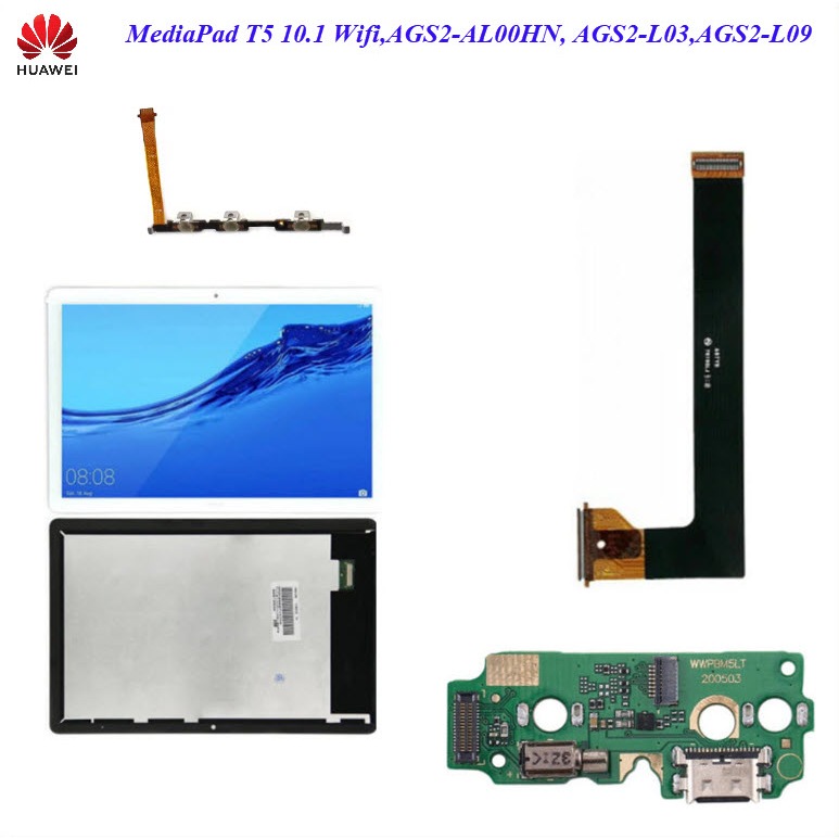 อะไหล่ทดแทน Huawei MediaPad T5 10.1 Wifi,AGS2-AL00HN, AGS2-L03,AGS2-L09,AGS2-W09/สายแพร/หน้าจอ LCD