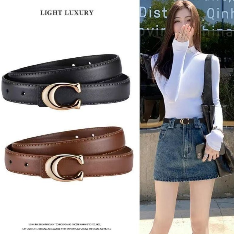 Womens Elegant Slim Minimalist Alloy Buckle Belt อินเทรนด์ Chic อเนกประสงค์สําหรับชุดเดรสกางเกงยีนส์สวมใส่ทุกวัน