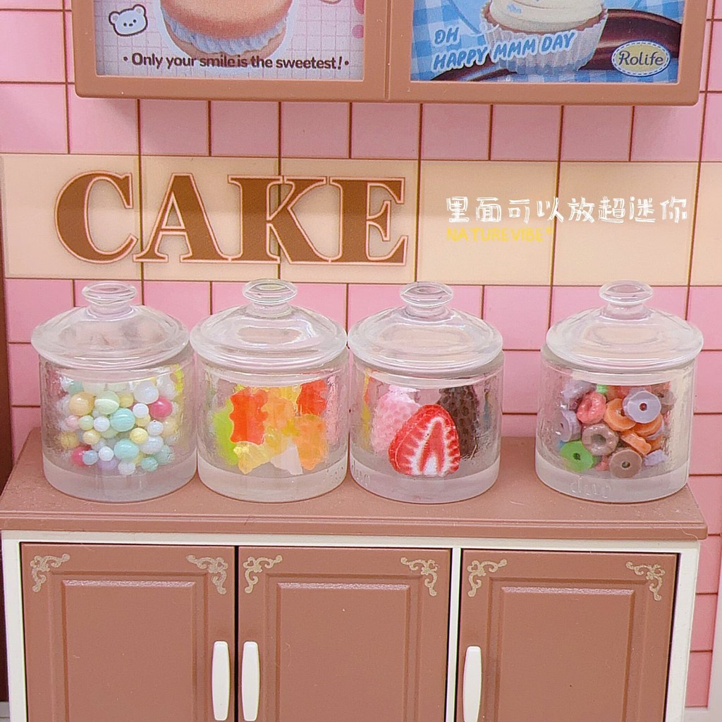 j686 โหลลูกอมจิ๋วจำลองเซ็ตละุ 6 โถ