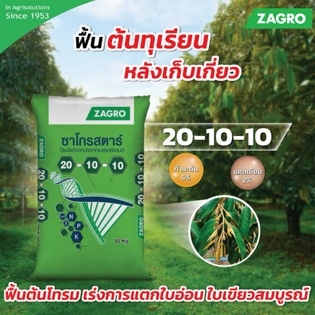 ปุ๋ยซาโกร20-10-10(50กิโล)