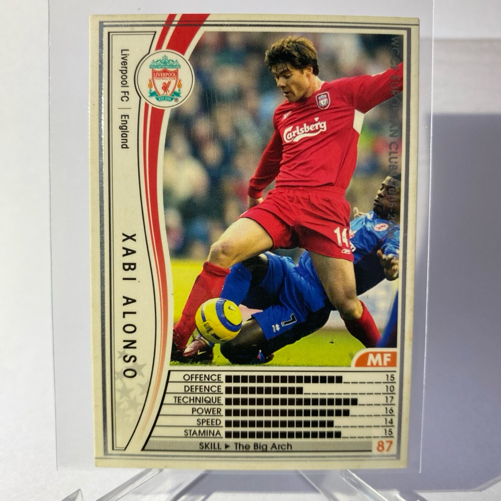 การ์ดนักฟุตบอล XABI ALONSO, LIVERPOOL, WCCF EUROPEAN Clubs 2005-2006, PANINI, (Japan Edition),(ตำหนิ