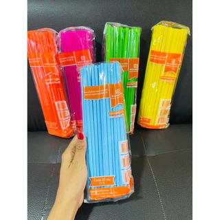 หลอดดูดน้ำ แบบยาว พลาสติก แบบยาว 24 cm หลอดน้ำ ขนาด 30 กรัม คละสี