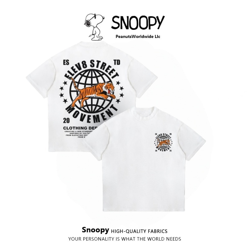 เสื้อยืดสตรีทไลน์ Elevo8 เสื้อเชิ้ต,, TIGERSTRIKE ผ้าคอตตอน 100% สกรีน DTG