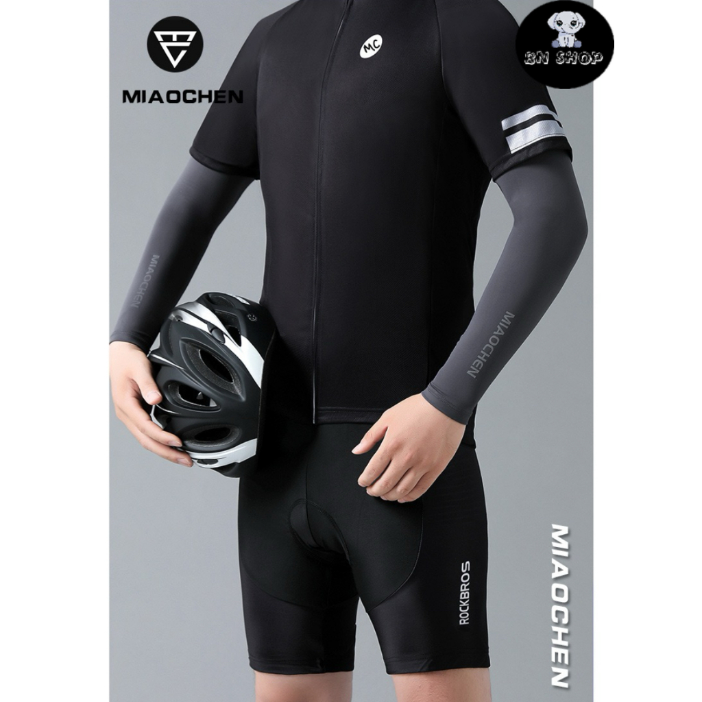 MIAOCHEN ปลอกแขน พร้อมผ้าบัฟ ปิดหน้า 2 in 1 กันแดด สแปนเด็กซ์ ป้องกัน UV 98% สบายผิว ระบายอากาศ - รูปที่ 2