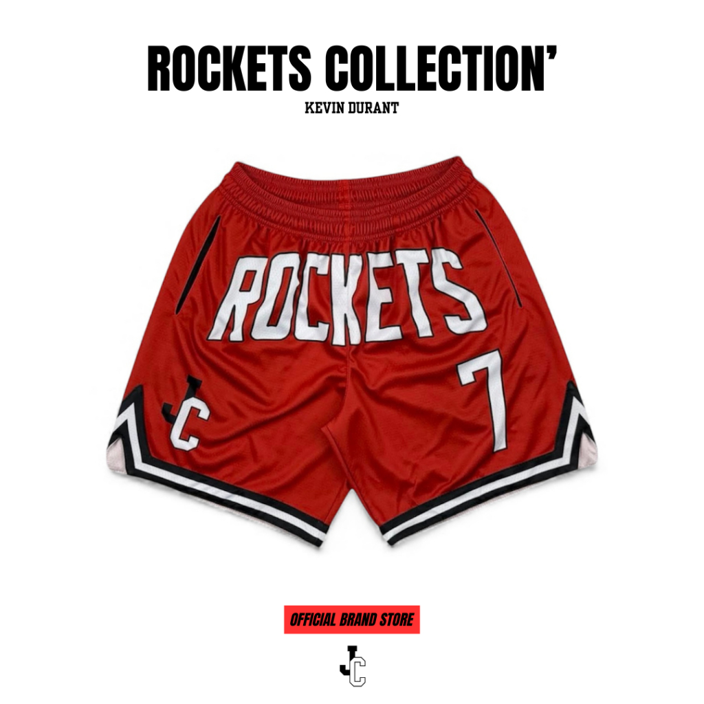 JcooN’ Kevin Durant Rockets Collection Basketball Shorts กางเกงบาสขาสั้น กางเกงบาส NBA