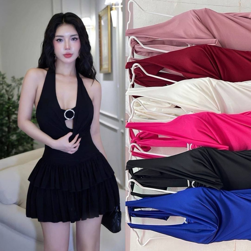 เดรสผ้าityผูกคอรัดรูป🔥NEW🔥
