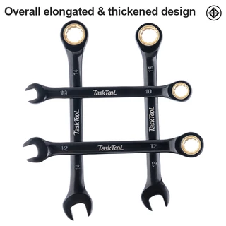 TASKTOOL ชุดประแจ ประแจแหวนข้าง ประแจแหวนข้างปากตาย 8-24mm แข็งแรง ทนทาน