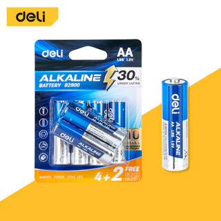 Deli ถ่านอัลตร้าอัลคาไลน์ ถ่านรีโมท 1.5 โวลต์ แพ็ค 6 ก้อน AA / AAA Alkaline Battery