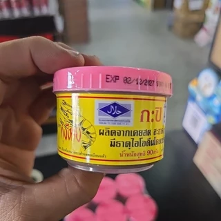 กะปิแท้ ตรากุ้งไทย ฝาชมพู | 90 กรัม ยกโหล 12 กระปุก หอม เข้มข้น