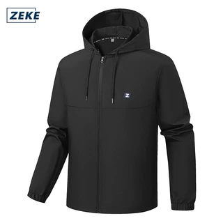 ZEKE C0047 แจ็คเก็ตมีฮู้ดกันน้ำสองสี กระเป๋าแบบกันลม แจ็คเก็ตบอมเบอร์อเนกประสงค์สำหรับใส่ลำลองและดูดีมีสไตล์