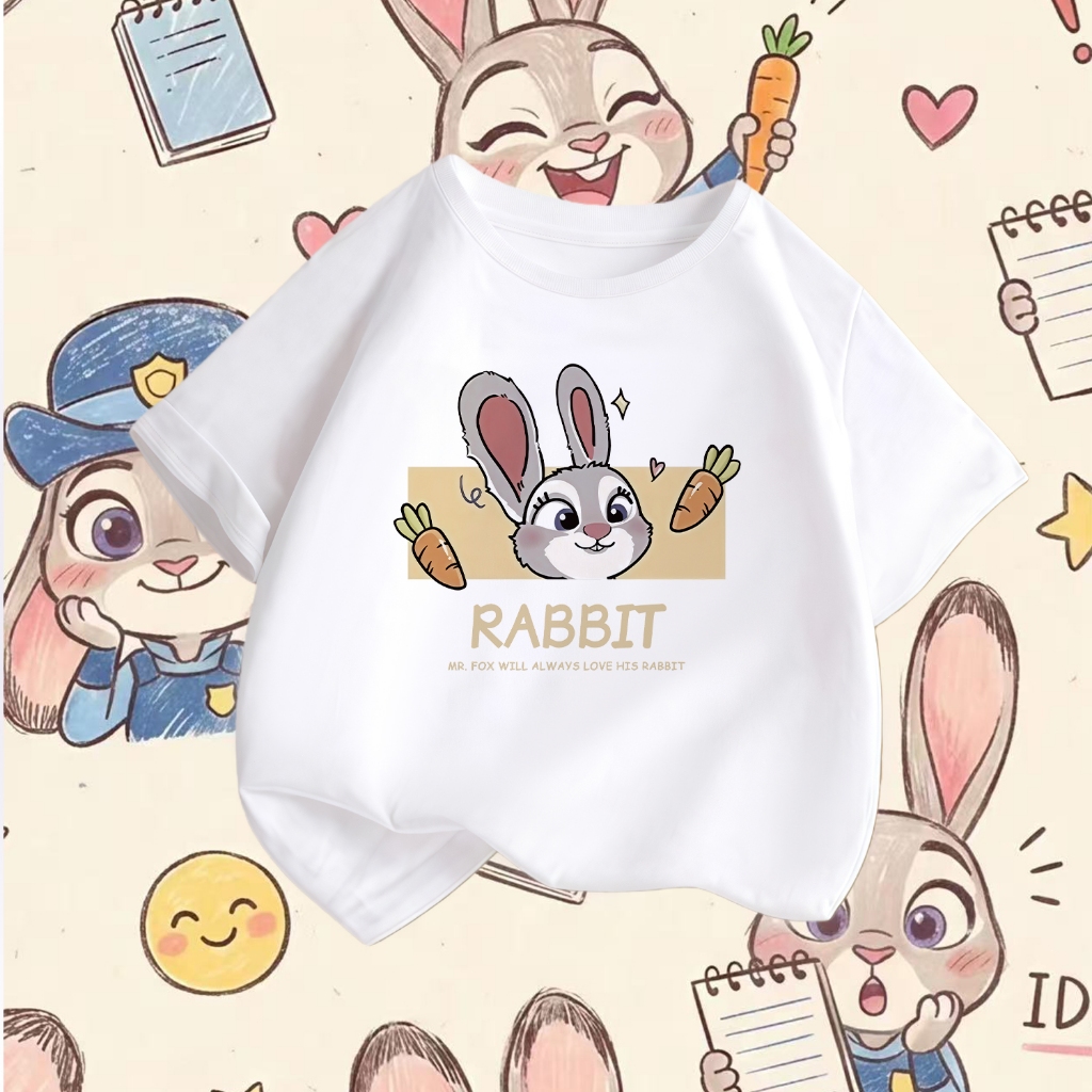 (จัดส่งจากกรุงเทพฯ) เสื้อยืดเด็ก พิมพ์ลายการ์ตูนน่ารัก เสื้อยืดคอกลม เหมาะสำหรับเด็กอายุ 6-13 ปี Cotton 100 % K328