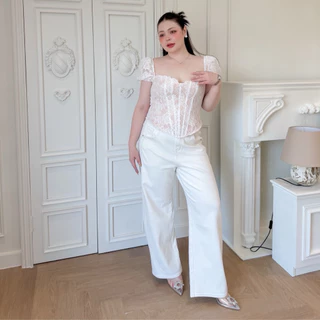 Lady M | monique elegance Top plussize เสื้อสาวอวบ ดีไซน์คอร์เซ็ทแขนพอง ให้ความเซ็กซี่และน่ารัก ใส่ออกงาน ปาร์ตี้เที่ยว