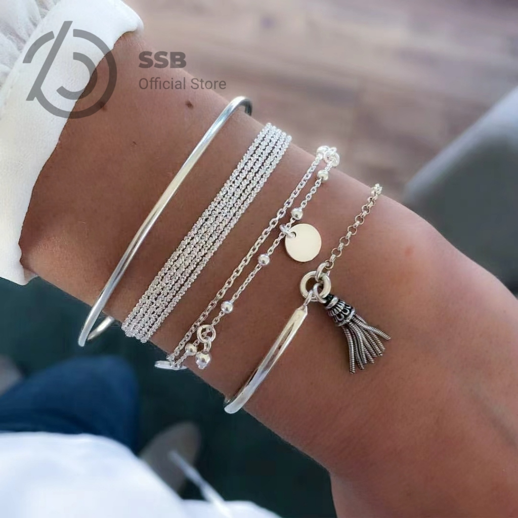 SSB เซ็ตสร้อยข้อมือต้องมี! 4 เส้น ✨ กันน้ำ ใส่สแต็คได้อิสระ ในราคาคุ้มมาก B013