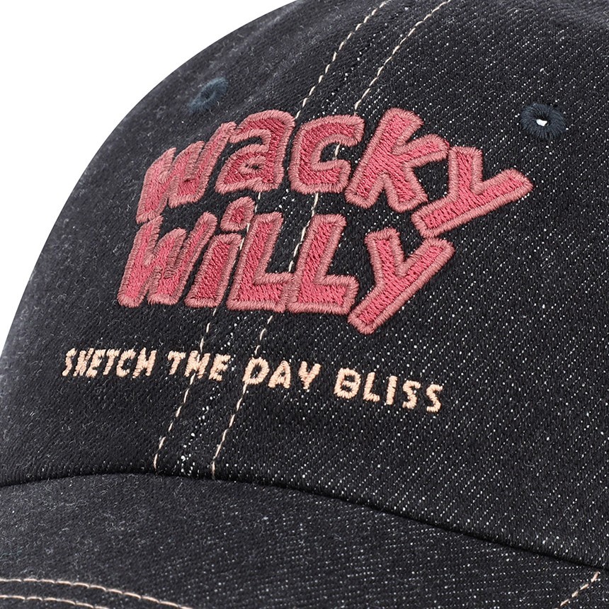 WACKY WILLY قبعة بيسبول دنيم — أسود — صورة 5