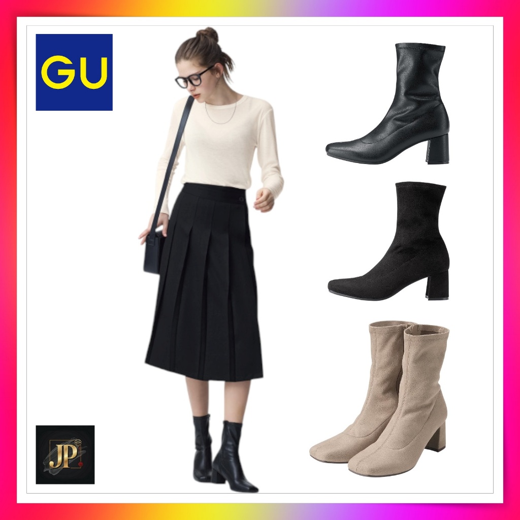 รองเท้าบูทส้นสูงแบบยืดพิเศษGU【GU Ultra Stretch Heel Boots】