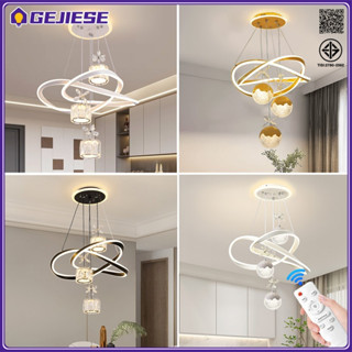 GEJIESE 3สี โคมไฟระย้า ขาว/ดำ โคมไฟห้อย ด้วยการควบคุมระยะไกล…