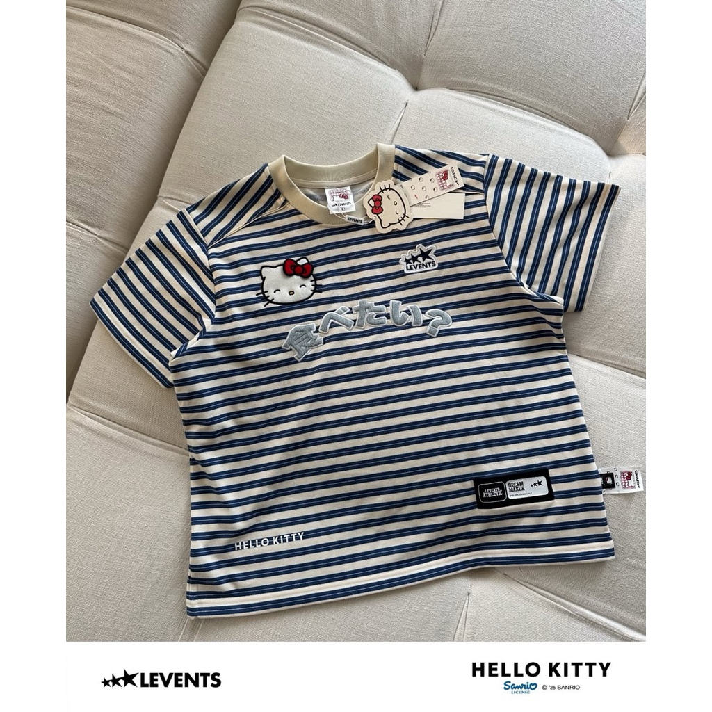 Levents x Hello Kitty | Striped Boxy Tee/ Blue