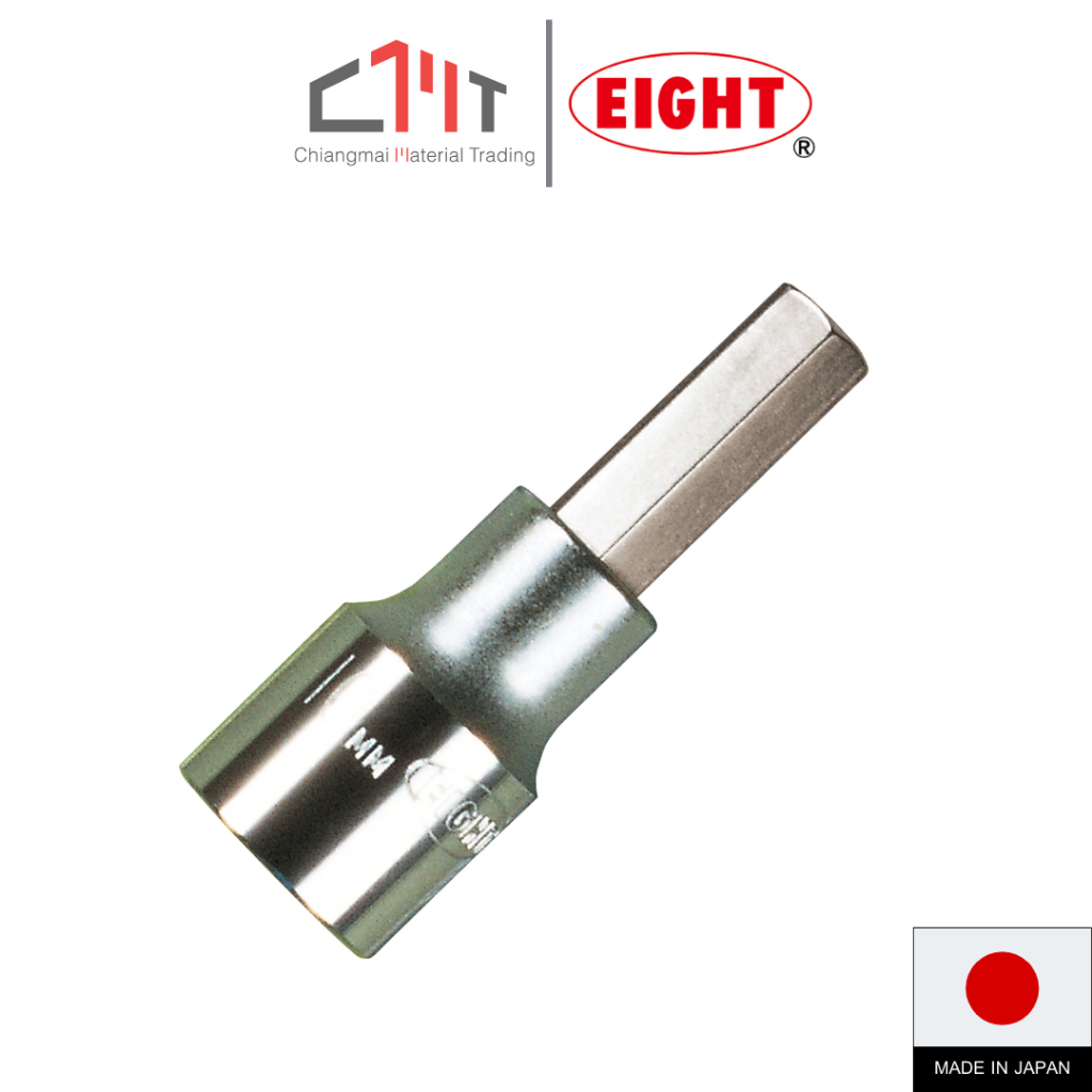 EIGHT ลูกบ็อกเดือยโผล่ 6P สั้น รู 1/2" ขนาด 3.0mm. - 17.0mm. No.21SB