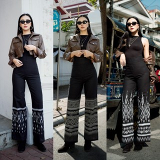 กางเกงเอวสูง3ลาย เชิงหัวใจลายขอ,ตีนจกขอเอส,ลายต้นสนดำ เป็นขา…