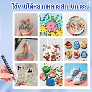 ปากกามาร์กเกอร์สีอะคริลิกหัวพู่กัน สีสดใส พร้อมระบบควบคุมหมึกแบบ Direct-Liquid 12/24/36/48/60 สี