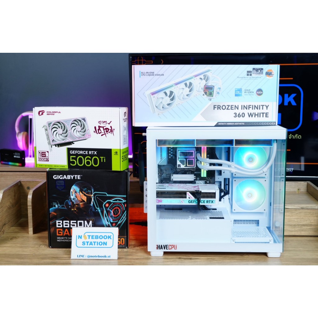 [คอมประกอบมือสอง] AMD Ryzen5-7500F / RTX-5060Ti(16GB) / 32GB(16x2) DDR5 6400MHz RGB / 2TB SSD M.2 / 