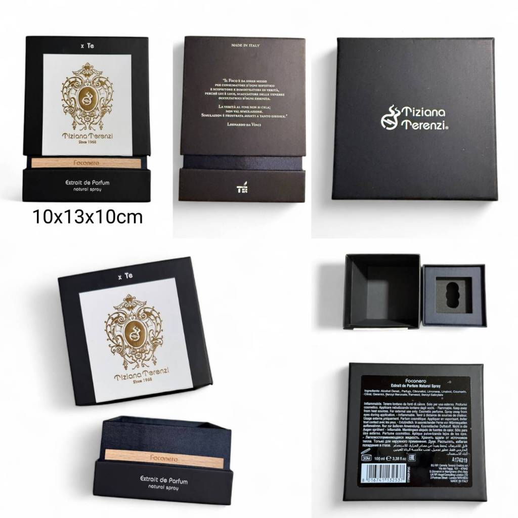 กล่องใส่น้ำหอม Tiziana Terenzi Foconero box กระดาษแช็ง ไม้อัด ของแท้ มีกันกระแทกด้านในแบบรูป พร้อมส่