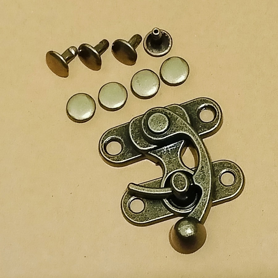 ตัวล๊อค ไกปืน ล๊อคกล่อง ล๊อกกระเป๋า (ไกปืน 1ตัว แถม หมุดย้ำ 4 ตัว)