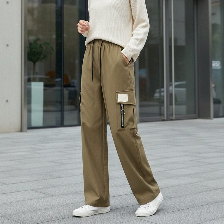 กางเกงขายาวผู้ชาย ทรงสามมิติ กางเกงคาร์โก้ กางเกงขายาวลำลอง อเนกประสงค์ ทุกเพศ - รูปที่ 2